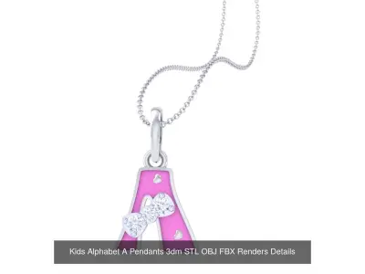  26 Kids A - Z Alphabet Pendant 3dm STL OBJ Detail Collection 3D Model Pack