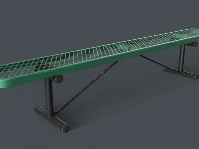 Metal Modern Bench 17 PBR Game Ready Low-poly 3D model