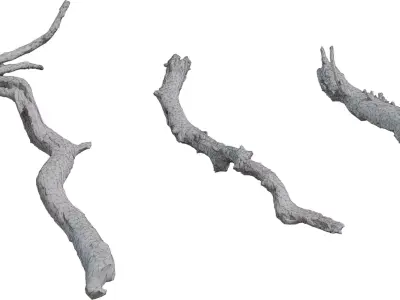 Game Ready Forest Branch and Log Pack Low-poly 3D model