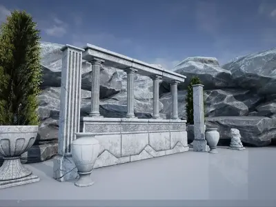 Game Art  Roman Asset Pack Low-poly 3D model