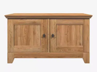 Country Cabinet 2 Door Solid Natural Oak  3D model