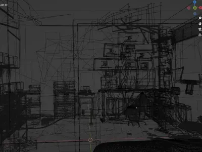 Hacker computer bedroom 3D model