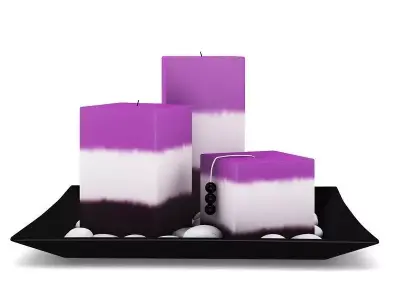 Purple-white Candles 3D model