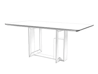 Moore 180 and 240 Rectangle Dining Tables 3D model