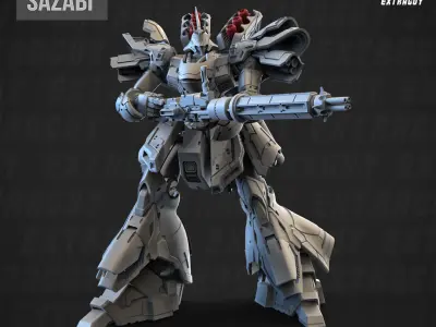 Wasabi Poseable Set 120mm 3D print model