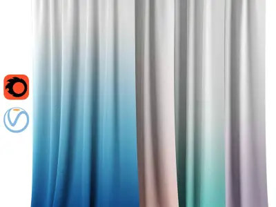 Curtains 128 Pottery Barn Teen Ombre Blackout Curtain 3D model