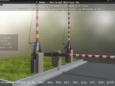 Railroad Barrier 4m High-Poly 3D model