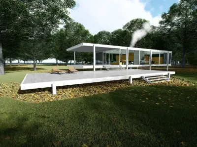 The Farnsworth House by Ludwig Mies van der Rohe 3D model