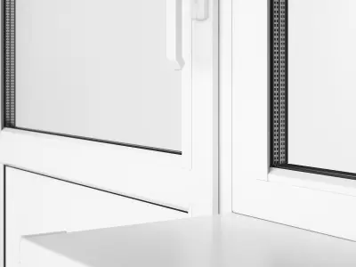 Windows window with two and radiator 3D model