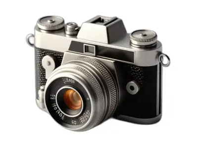 Detailed Vintage Film Camera Low-poly 3D model