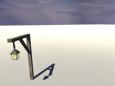 Medieval street light Low-poly 3D model