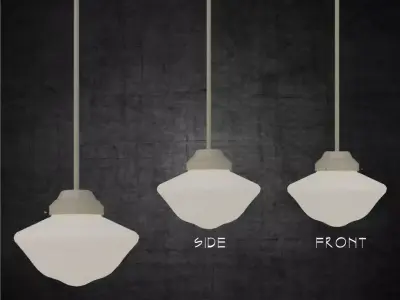 Ceiling hung pendant light architectural interior scene lighting Low-poly 3D model