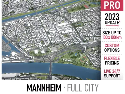 Mannheim Low-poly 3D model