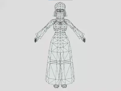 Juliante - White Veil - Dragon Quest X Low-poly 3D model