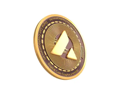 Avalanche Coin v3 001 Low-poly 3D model