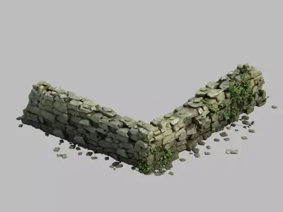 Rui wall - stone wall 3D model