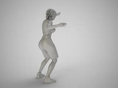 Girl Plays Street Basketball 2 3D print model