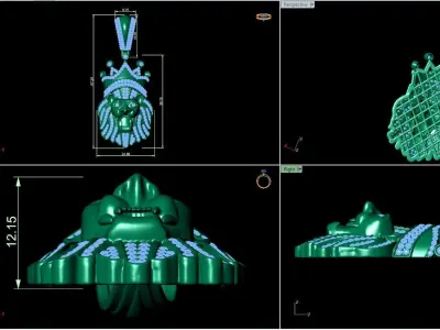 lion Diamond pendant 3D print model