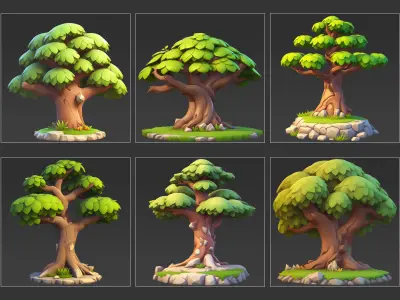 30 Fantasy Big Tree Game Asset Texture