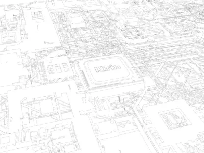C4D Octane CPU chip core capacitance Scifi Circuit board 3D model