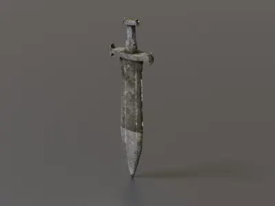 Stone sword Low-poly 3D model