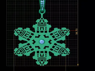 Architectural Snowflake Medallion 3D print model