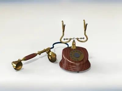 Old telephone Free 3D model
