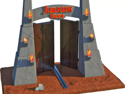 Jurassic Park Gate 3D print model