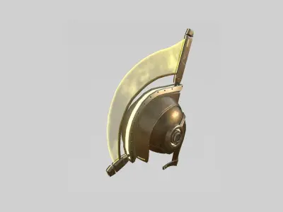 SciFi Spartan Helmet 03 Bronze - Character Design Low-poly 3D model