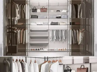 Velaria Sliding partition wardrobe system wardrobe clothes 3D model