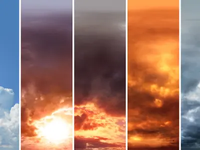 Skies 3 - Matte painting - Panoramas 360 degree Low-poly 3D model