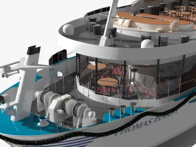  Riviera River Cruise Ship with Jacuzzi Deck White 