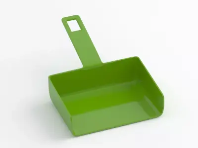 Green Flat Plastic DustPan 3D model