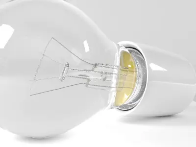 Incandescent lamp bulb with cable 3D model