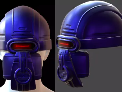 Gas mask helmet 3d model scifi Low-poly  Low-poly 3D model 132