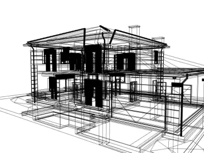 modern house for 3d rendering and for games and for twinmotion 3D model