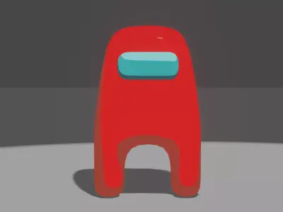 Red Character From Among Us Low-poly 3D model