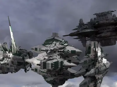 District 10 Mothership Tower 4 colossal designs  3D model