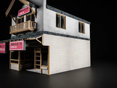 JAPANESE BUILDING 010 Low-poly 3D model