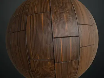 Golden Oak Parquet Wood Planks PBR Seamless Texture