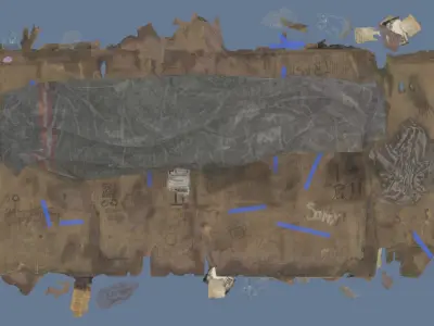 Bed cardboard box Low-poly 3D model