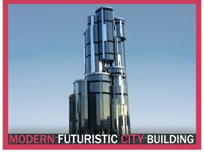 Futuristic Future Modern City Building Skyscraper 02 3D model