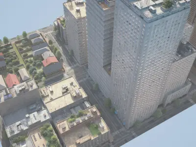 Realistic City District H13-R27 3D model