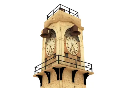 City Avenue Clock Tower Low-poly 3D model