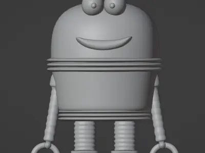 Cute robot Low-poly 3D model