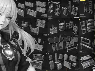 SCI-FI props Collection 3D model
