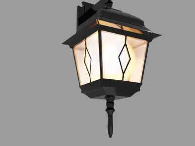 Flashlight Lowpoly outdoor lamp Low-poly 3D model