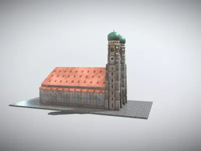Frauenkirche Munich Low-poly 3D model