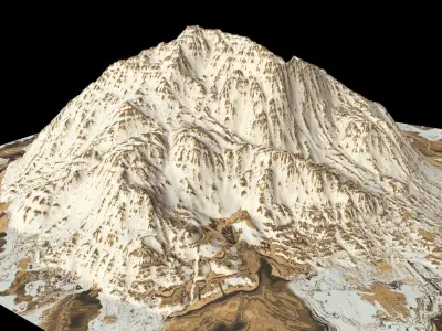 Mountain Desert Low Poly Terrain Rock - 4 OBJ included Low-poly 3D model