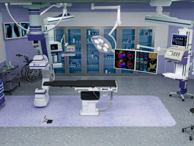 MEDICAL SPACES-CATHETER LAB-SURGICAL OPERATION ROOM 3D model